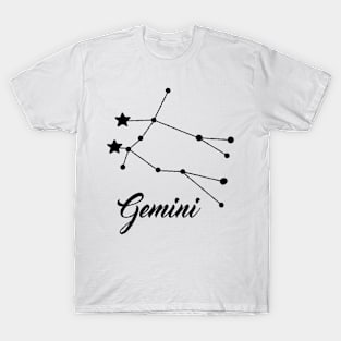 Gemini - Black print T-Shirt